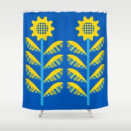 SUNFLOWERS AND SUPPORT FOR UKRAINE Shower Curtain