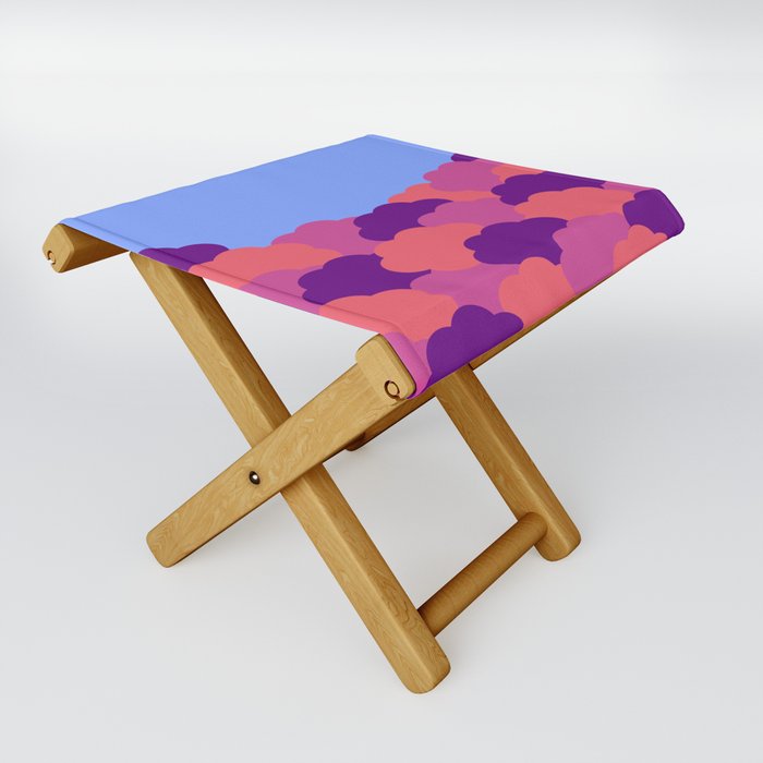 Great Fluff in the Sky - Abstract Cloud Art Folding Stool