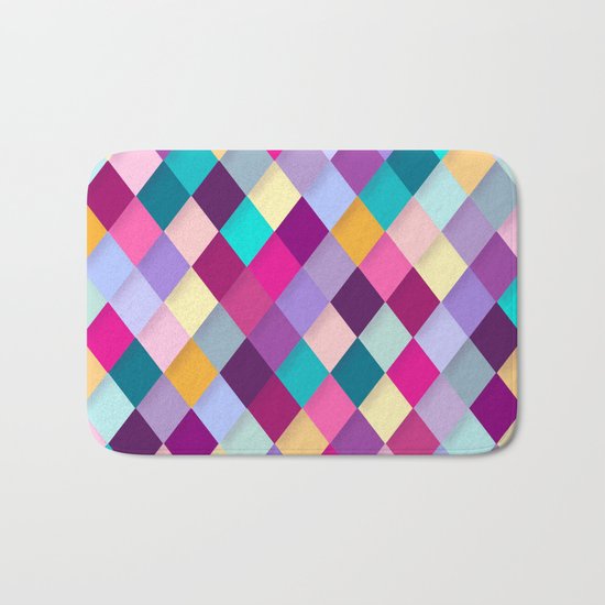 COLORFUL GEOMETRIC PATTERN Bath Mat