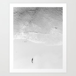 Surfer - Aerial Beach - Ocean Travel photography Art Print