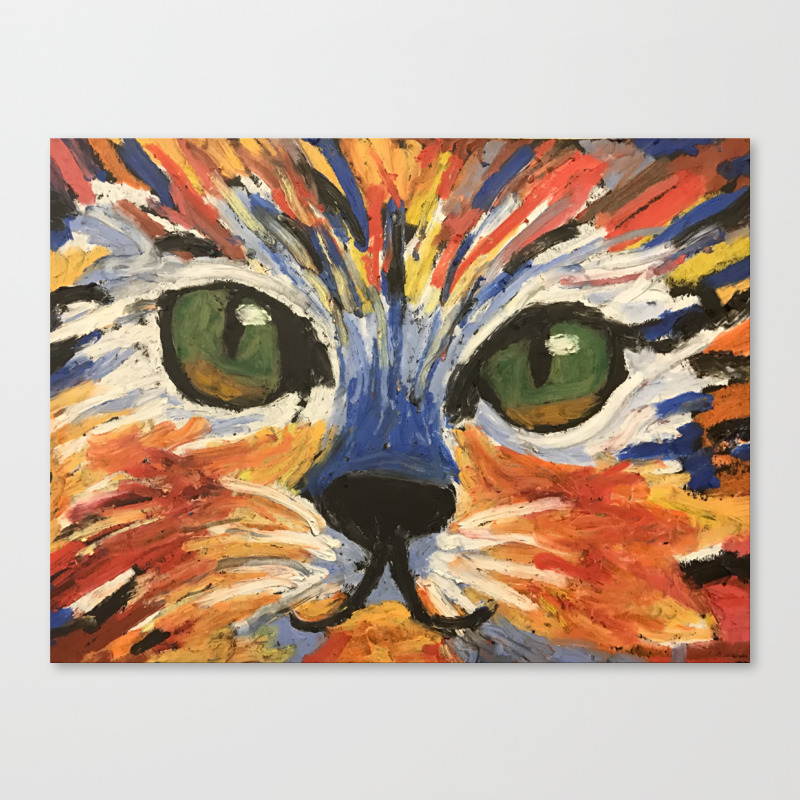 Cat Face Canvas Print By Lizzyc96 Society6