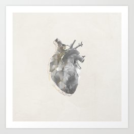golden polygon heart Art Print