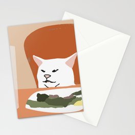 woman yells at cat Stationery Cards