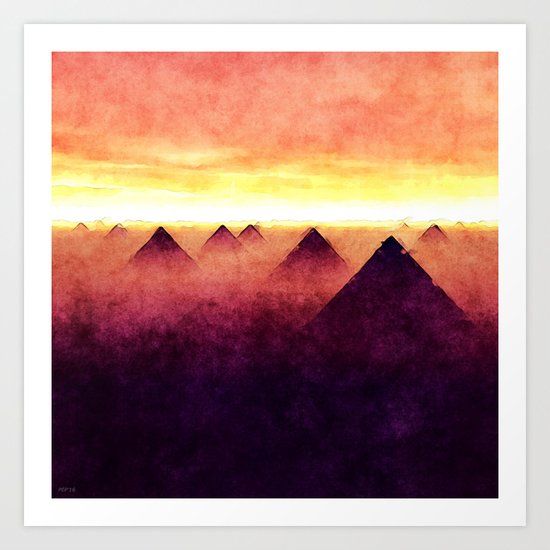 Pyramids At Sunrise Art Print