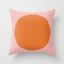 Groovy Dot Pink and Orange Minimalist Throw Pillow