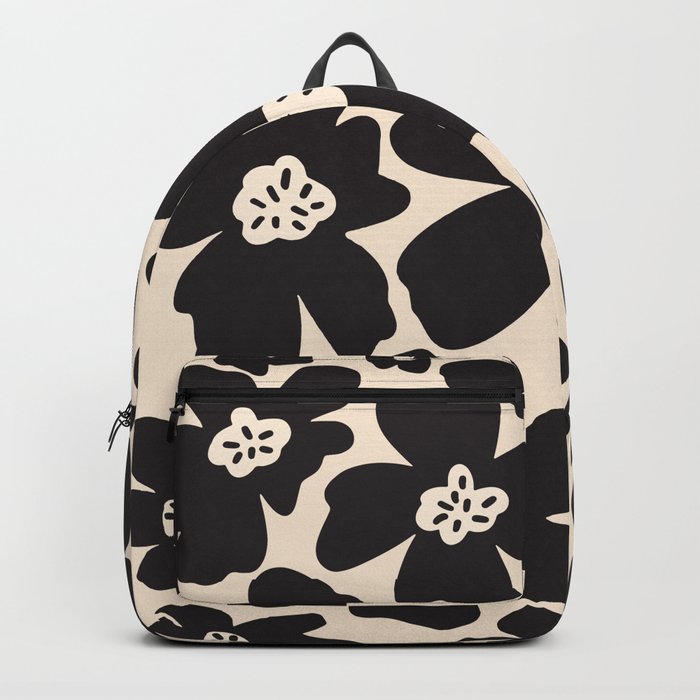 Black and White Retro Daisy Backpack