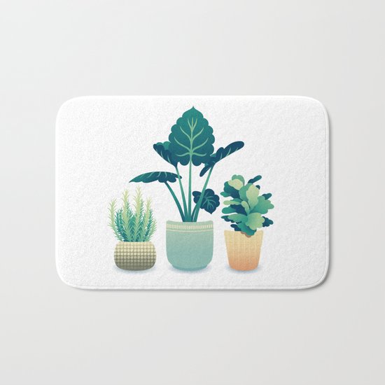 Potted Plants Bath Mat