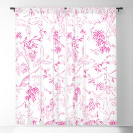 Tropical birds pink toile Blackout Curtain