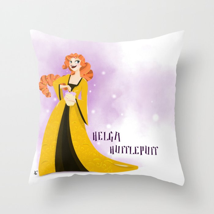 Helga Hufflepuff Throw Pillow by Hailey Del Rio Society6