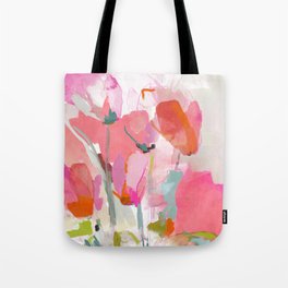 Floral abstract pink art Tote Bag