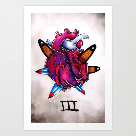 III of Swords Art Print