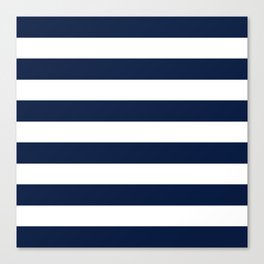 Marinière Nautical Navy Blue and White Mariniere Stripes  Canvas Print