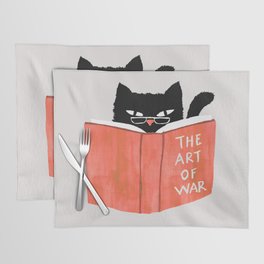 Cat reading book Placemat | Theartofwar, Digital, Suntzu, Devil, Cat, Kitty, Feline, Painting, Book, Cute 