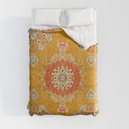 Oriental Blossoms: Bohemian Moroccan Floral Heritage Duvet Cover