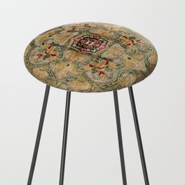 Antique Floral Indian Silk Counter Stool