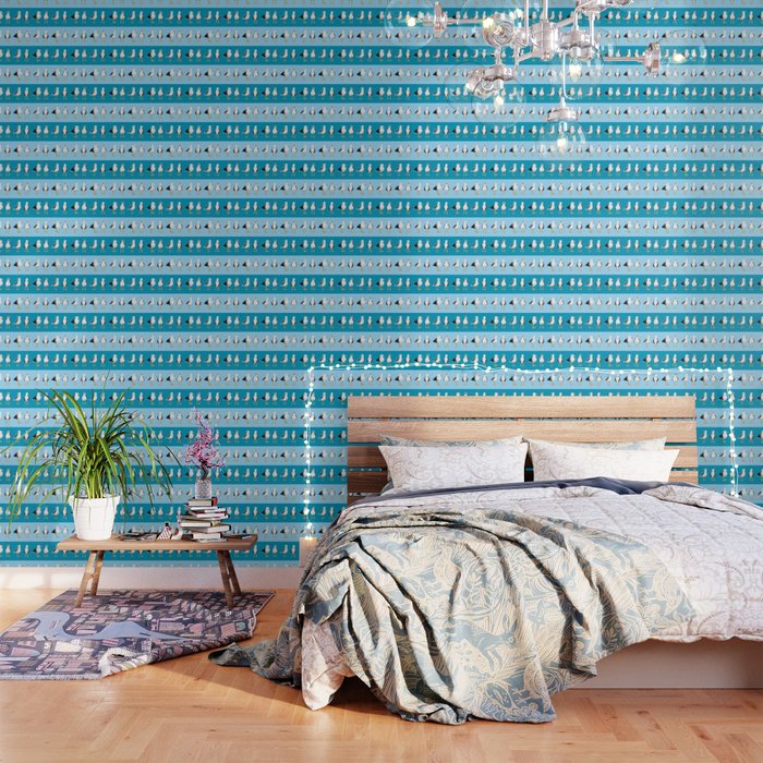 Seagulls Nautical Pattern Boys Room Decor Wallpaper By Orangerinka