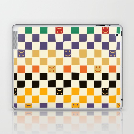 Check and smiles. Collage, Mid Century Modern Color Palette. Laptop & iPad Skin