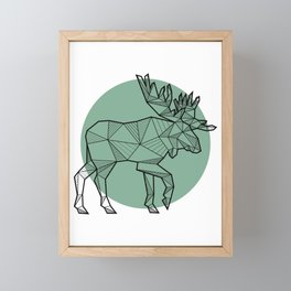 Moose - Geometric Animals Framed Mini Art Print
