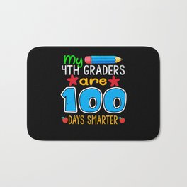 Days Of School 100th Day 100 Teacher 4th Grader Bath Mat | 100, Survived, Graphicdesign, Happy, Principal, Awesome, Funny, Class, Students, 100Th 