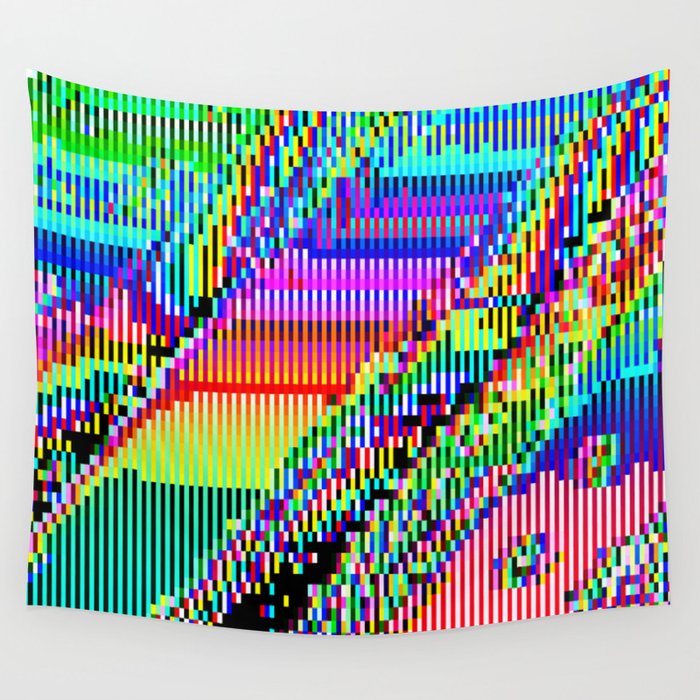 Equatorial Rainbow (Glitch Art / Pixel) Wall Tapestry