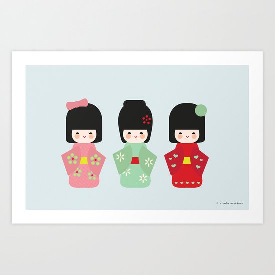 Kokeshi Art Print