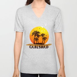 Summer and Carlsbad V Neck T Shirt