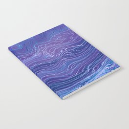 Lavender Blue Lace Marble Acrylic Abstraction Notebook