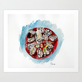 Oysters! Art Print