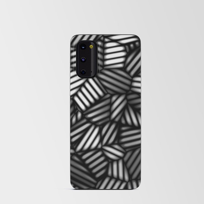 Grayscale Leaves Pattern Android Card Case