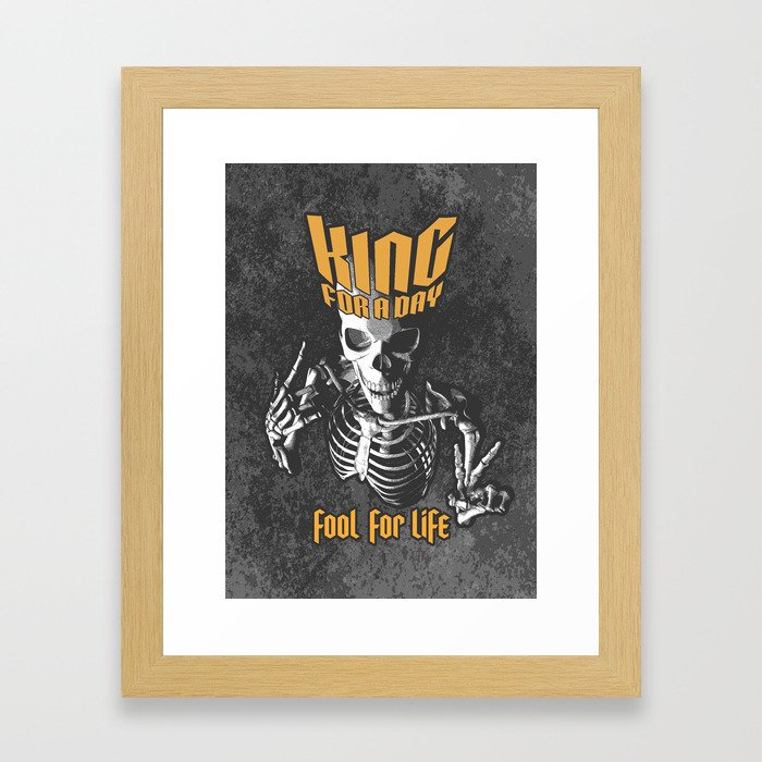 King For A Day Skull Framed Art Print