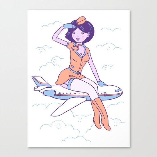 Attack of the 50 foot air hostess Canvas Print