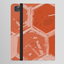 Hexagons - orange impasto painting pattern iPad Folio Case