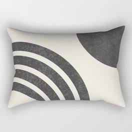 Mid Century Modern - Sun & Rainbow BW Rectangular Pillow