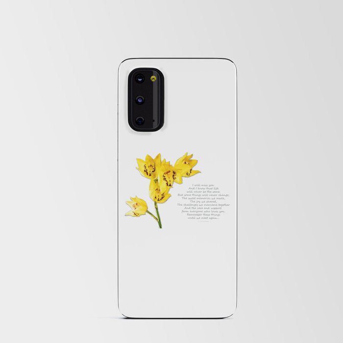 Yellow Orchid Flowers Art - Remember These Things Android Card Case