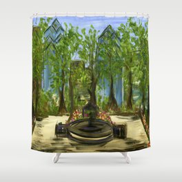 Rittenhouse Square in the Spring Shower Curtain