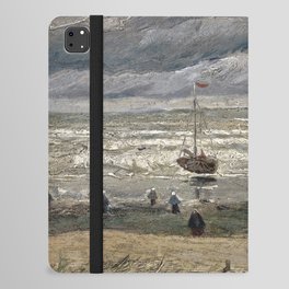 Oil Painting Beach at Scheveningen in Stormy Weather (1882) By Vincent Van Gogh iPad Folio Case