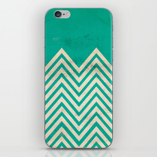 TEXTURED TEAL CHEVRON iPhone & iPod Skin