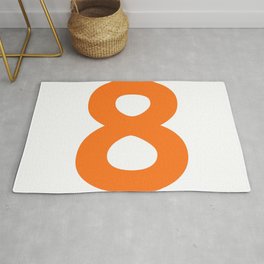 Number 8 (Orange & White) Area & Throw Rug