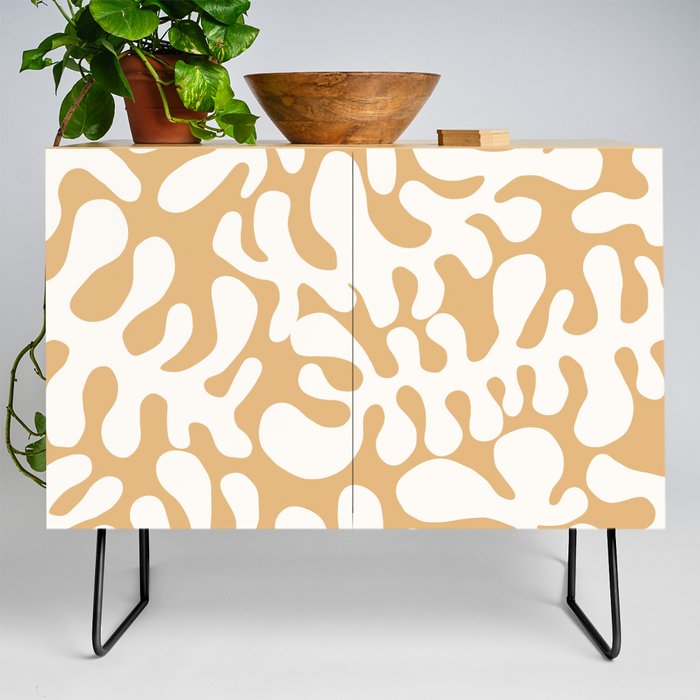 White Matisse cut outs seaweed pattern 7 Credenza
