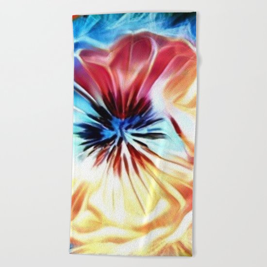 Circular Abstract Rainbow Beach Towel