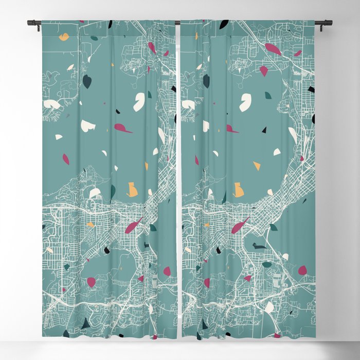 Madison, USA - terrazzo city map collage Blackout Curtain