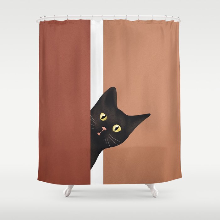 Peeking In Shower Curtain