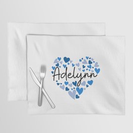 Adelynn, blue hearts Placemat