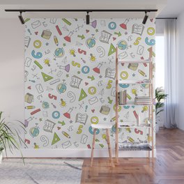 Back to School - White Colour Wall Mural