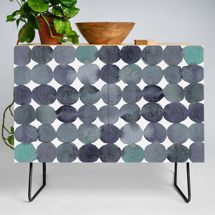 Dots pattern - grey and green Credenza