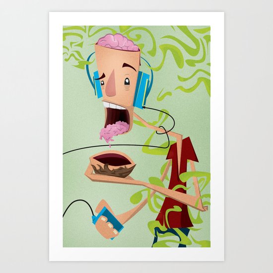 Puke Brain Art Print
