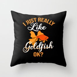 Goldfish Oranda Tank Food Bowl Aquarium Throw Pillow