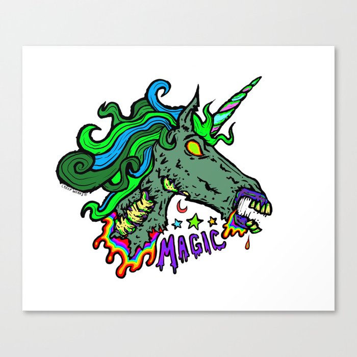 Zombie Unicorn Magic Canvas Print