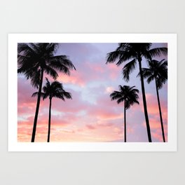 Palm Trees and Sunset Art Print