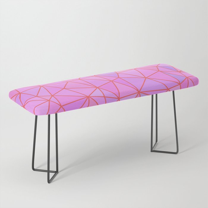 Coral Lines Pink Geometric Abstract Pattern Bench